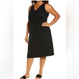 Madewell Linen Side-button MIDI Dress, size xxl